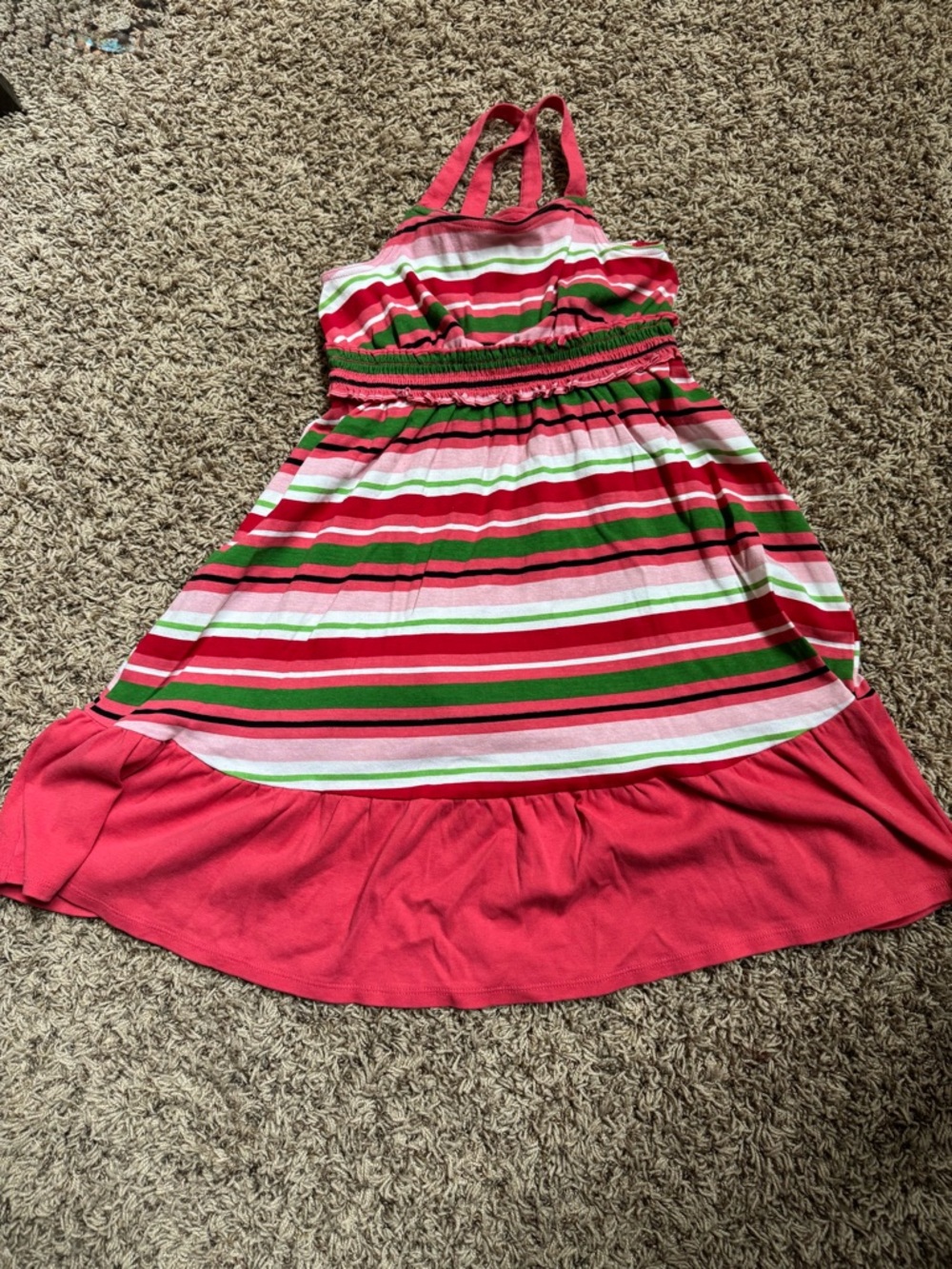 Gymboree Girls' Pink Striped Sundress with Ruffle Hem size 10